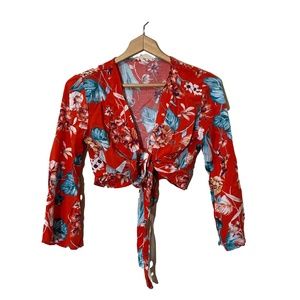 Tripocal tie up crop top | floral | flow top vaca